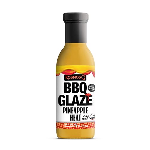 Kosmos Q Pineapple Heat Bbq Glaze - 15.5 Oz Bottle For Sticky & Flavorful Barbecue - Thick Bbq Glaze For Competition Ready Mouth