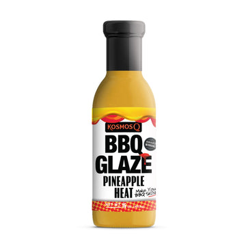 Kosmos Q Pineapple Heat Bbq Glaze  Sweet And Spicy Glaze For Ribs  Chicken  Pork  And Brisket  Thick Competition-Style Bbq Glaze With Real Pineapple And Scorpion Peppers  American Made  15.5 Oz Bottle