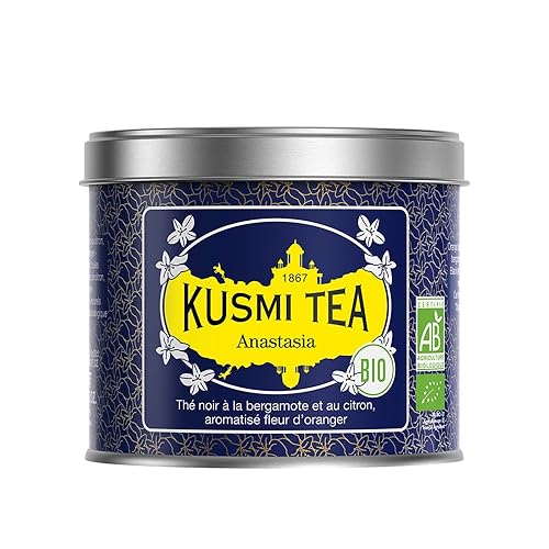 Kusmi Tea Anastasia - 3.5 Oz Loose Tea Tin - Organic Black Tea With Bergamot & Lemon - Flavored With Orange Blossom