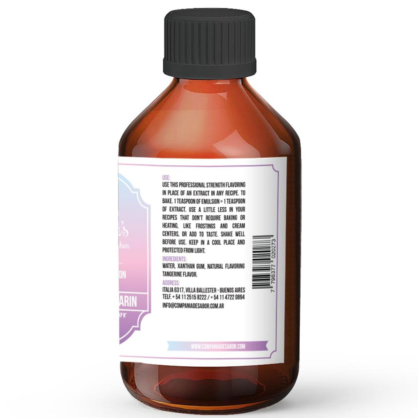 GUSTEAU’S Mandarin Bakery Emulsion,    Free, Sugar Free, Kosher, 4 fl oz (100ml)