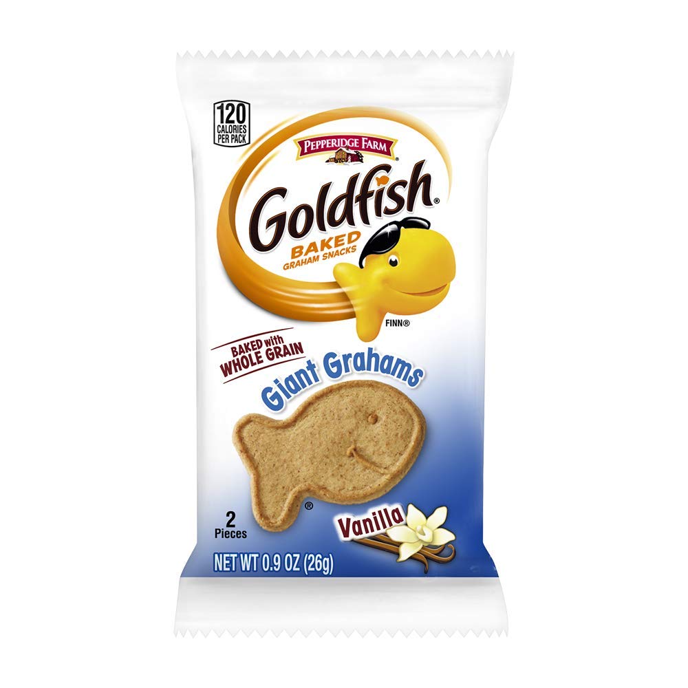 Pepperidge Farm Goldfish Whole Grain Giant Grahams, Vanilla, 0.9 Oz, Pack Of 300