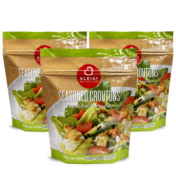 Aleias Best. Taste. Ever. ALEIA'S BEST. TASTE. EVER. Seasoned Croutons - 5.5 oz / 3 Pack - for Salads and Soups, Gluten-free, Da