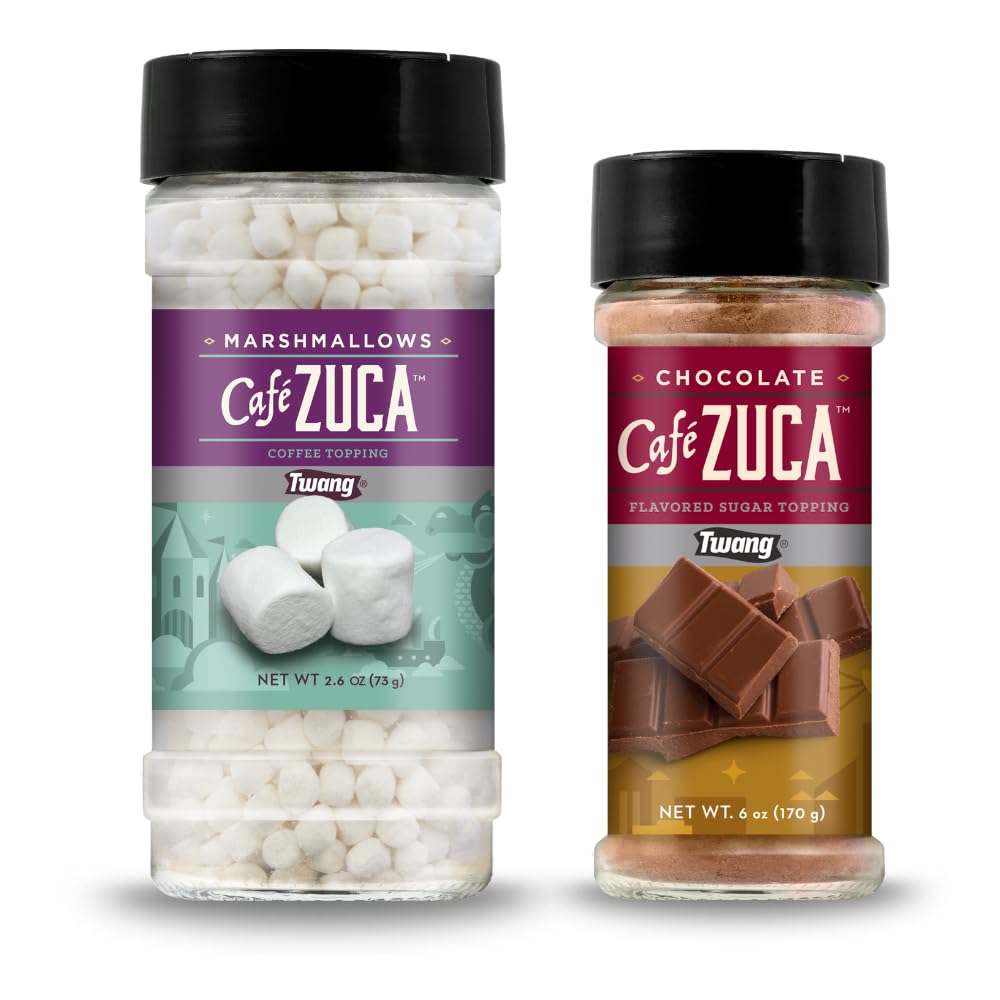 Cafe Zuca Gift Set - Gourmet Topping Trio For Coffee  Cocoa  Desserts & Baking - Perfect For Gifts & Diy Drink Bars (Cocolate & Dehydrated Mini Marshmallows)