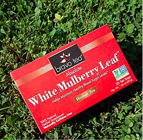 Bravo Tea Herbal Tea - Absolute White Mulberry Leaf, Caffeine Free, 20 Tea Bags, Dark Red