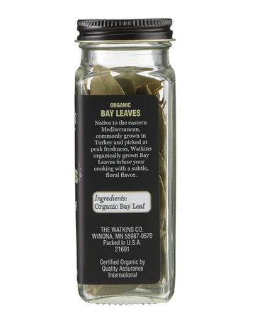 Watkins Gourmet Organic Spice Jar, Bay Leaves, 0.17 Ounce Jar, 3 Count