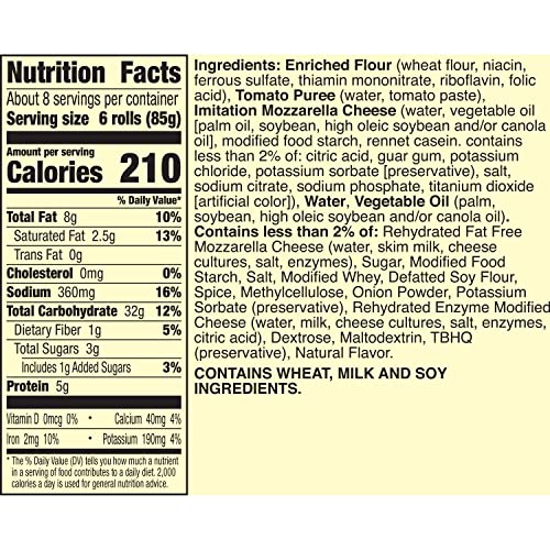 Totinos Pizza Rolls, Cheese Flavored, Frozen Snacks, 50 Rolls, 24.8 oz