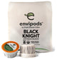 Fresh Roasted Coffee Organic Black Knight Envipods, Dark Roast, 12 Count for K Cup Brewers, BPI Compostable, USDA Organic