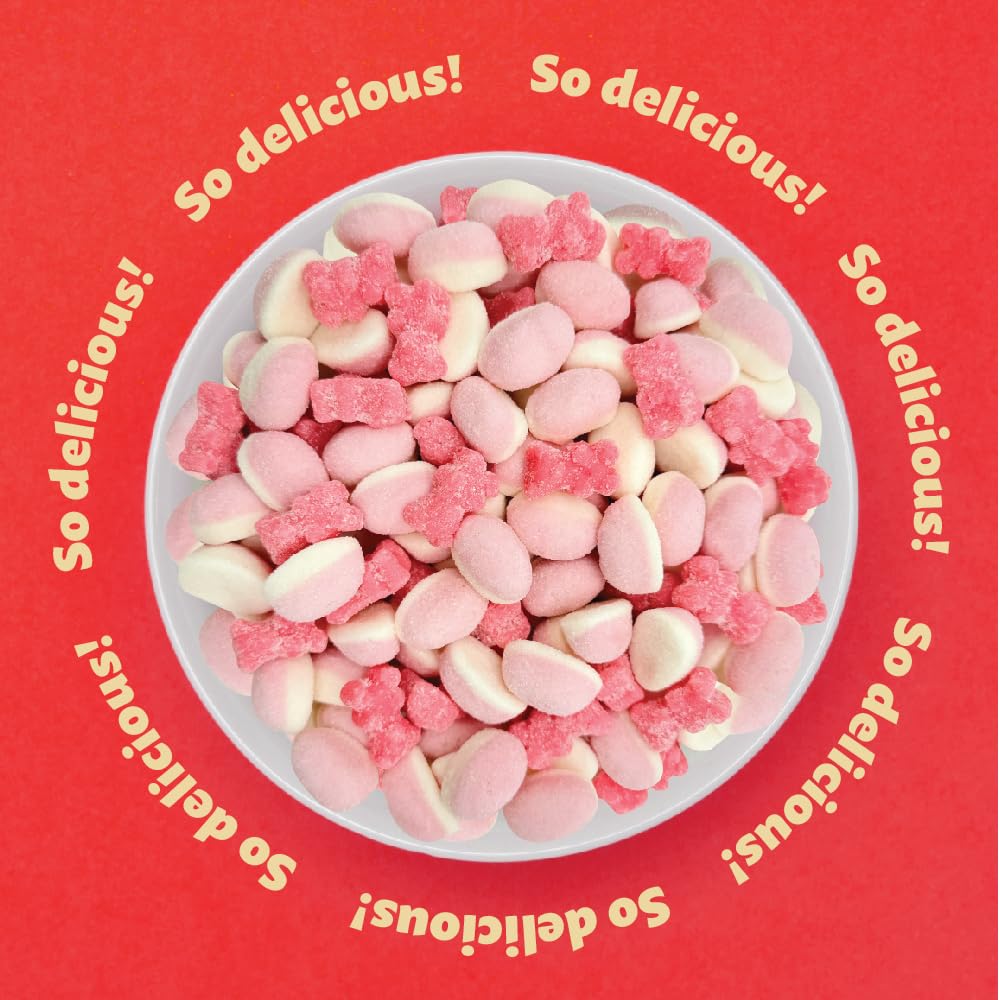 ILIKE! Pink Candy Mix - Sour Gummy Bears & Puffy Gummies, Tutti-Frutti & Strawberry Flavors, 2-Pound Bag