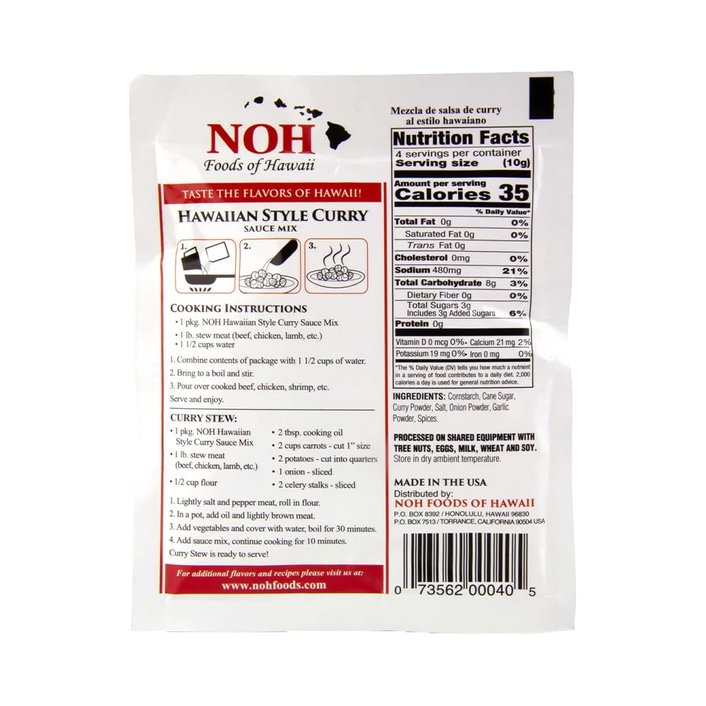 NOH Foods Hawaiian Style Curry Seasoning Packets, 1.5 oz, Pack of 3