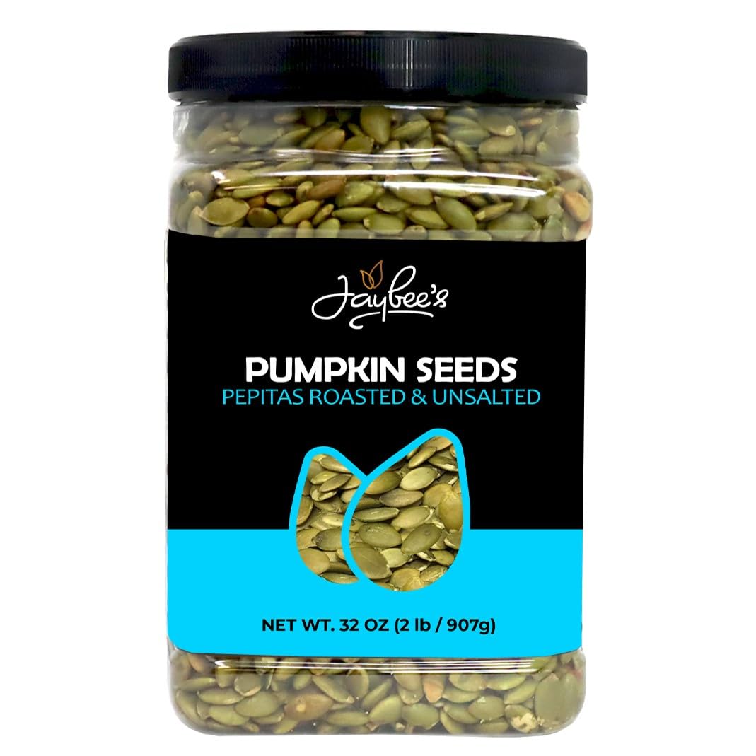 Pumpkin Seeds Pepitas Roasted Unsalted - 32 oz - 2 lbs | Healthy Snack | Vegan, Keto Diet Friendly | Hand-Picked | Kosher Certif