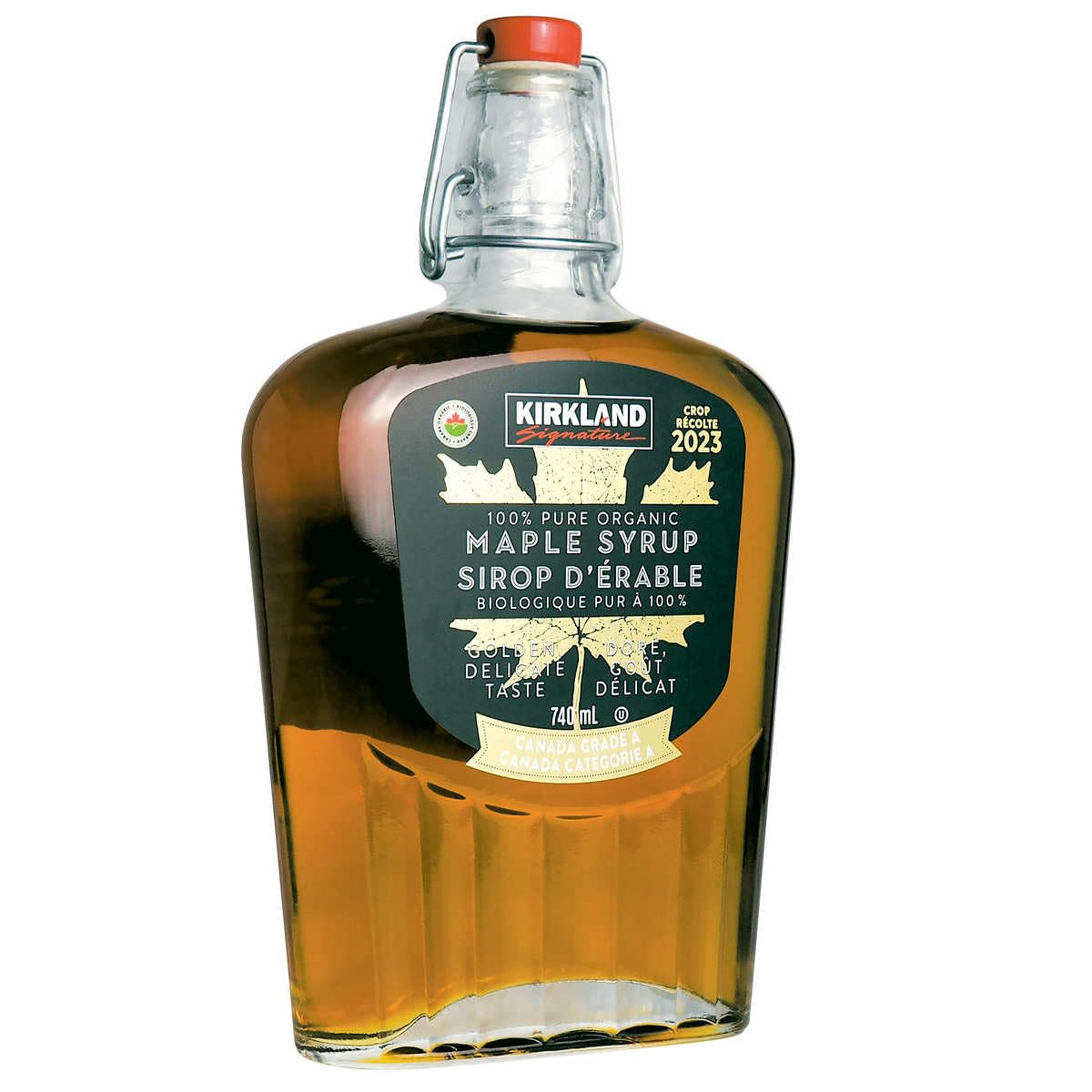 Kirkland Signature 100% Pure Organic Maple Syrup, Canada Grade A, 740mL Bottle