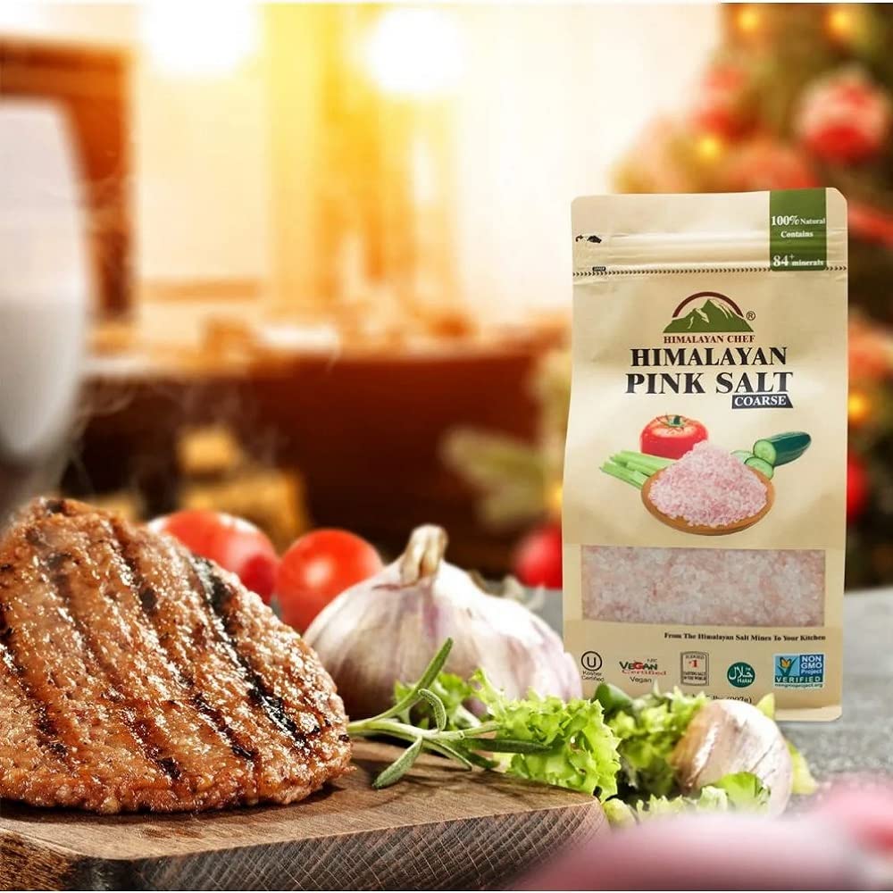 Himalayan Chef Pink Himalayan Salt, Coarse Grain, 32 oz Bag, Kosher, Ideal for Cooking and Seasoning