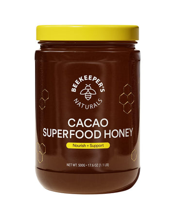 Beekeeper'S Naturals Superfood Cacao Honey - Organic, Raw Ecuadorian Cacao With Antioxidants, Iron And Calcium. Free Of Gluten,