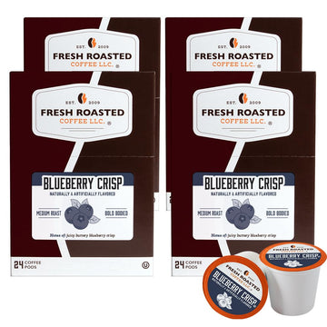 Fresh Roasted Coffee, Blueberry Crisp, Flavored Coffee Pods, 96 Count