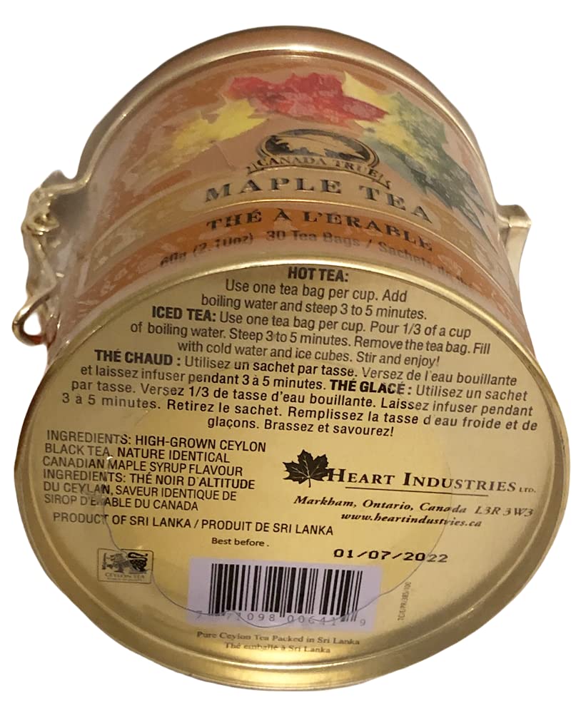 Canada True Premium Ceylon Black Tea -30 Tea Bags 60G Can Package (Maple Tea)