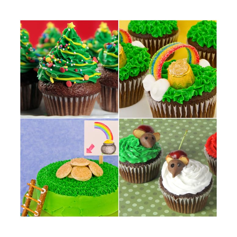 Cake Mate Holiday Decorating Icing Bundle - Blue, White, Green, And Red | Perfect For Cakes, Cookies, Cupcakes & Baked Goods | C