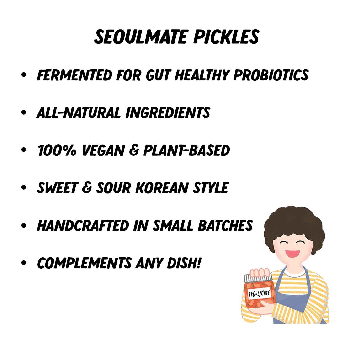 Seoulmate Daikon Radish Pickle - 3.5 Lb, Korean-Style Sweet & Tangy Fermented Pickles, Probiotic-Rich, Gut-Healthy, Vegan & Plan
