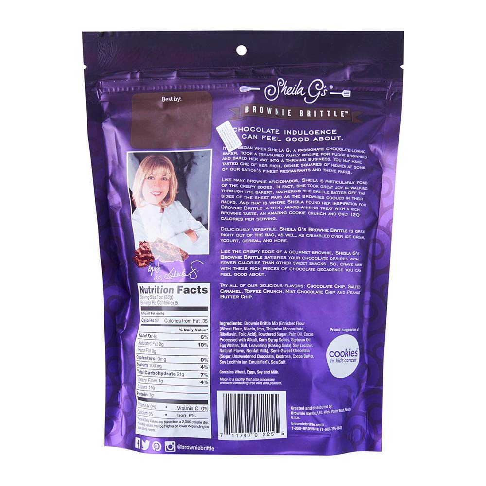 Sheila Gs, Brownie Brittle Dark Chocolate, 5 Oz