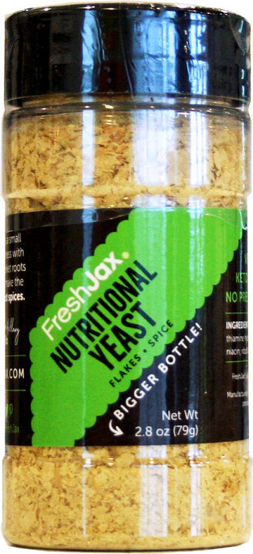 Freshjax Organic Spices - Nutritional Yeast - Large Bpa-Free Bottle