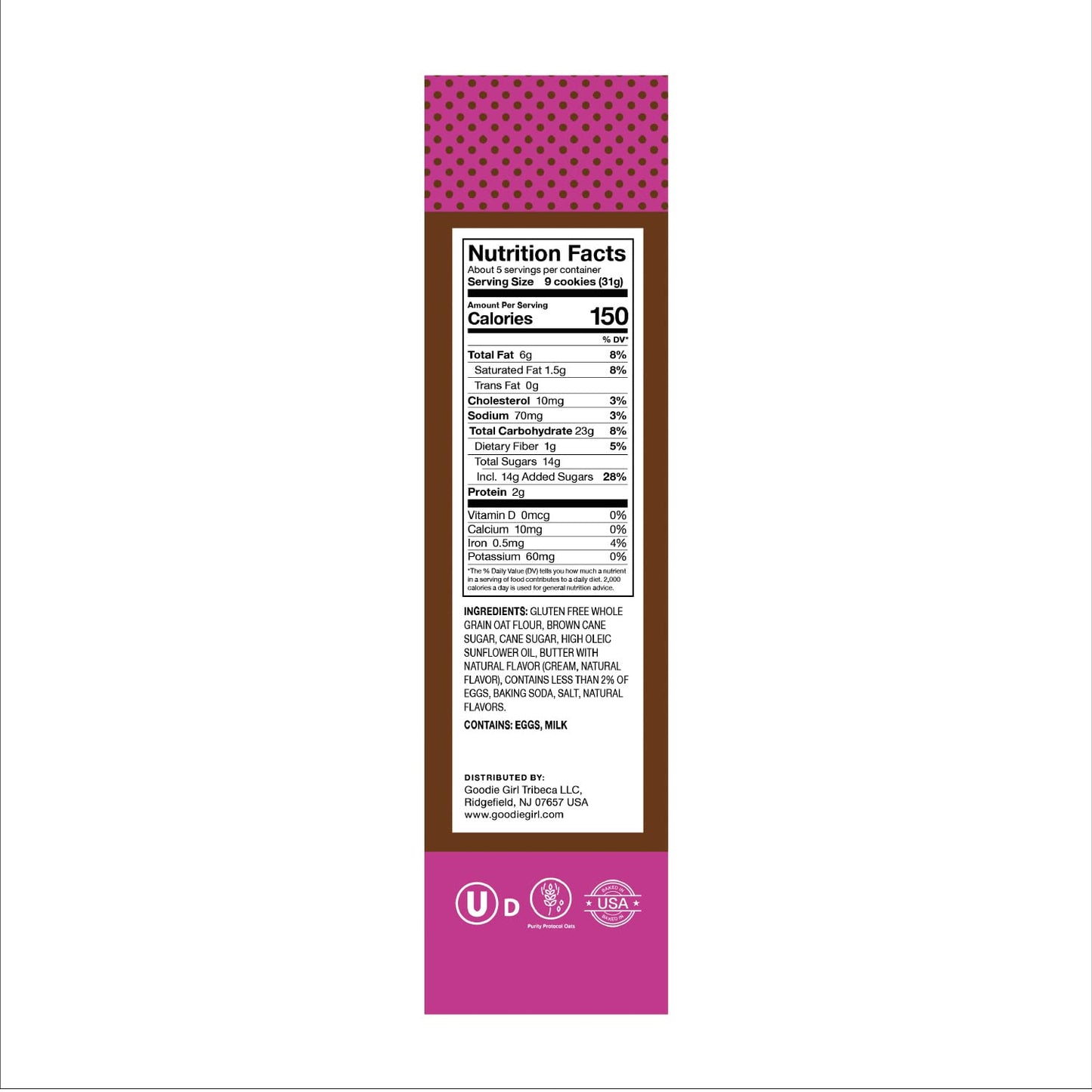 Goodie Girl Brown Sugar Crunchy Oat Flour Cookies | Certified Gluten Free | Peanut Free | Kosher (5.5Oz Box, 3 Pack)
