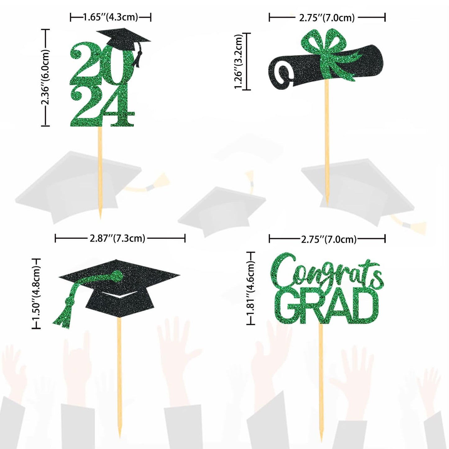 24Pcs Graduation Cupcake Toppers, Graduation Cupcake Picks For Cupcake Food Decorations - Class Of 2023 Graduation Cupcake Toppe