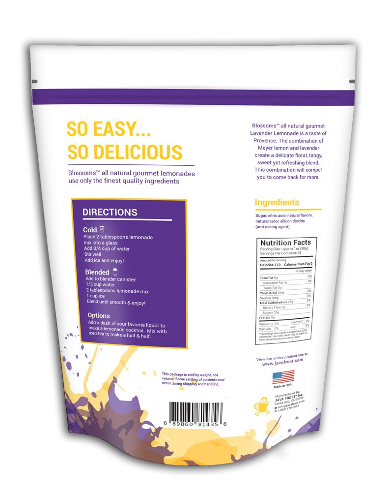 Blossoms By Java Frost Lavender Lemonade Drink Mix - 64 Ounce Bag