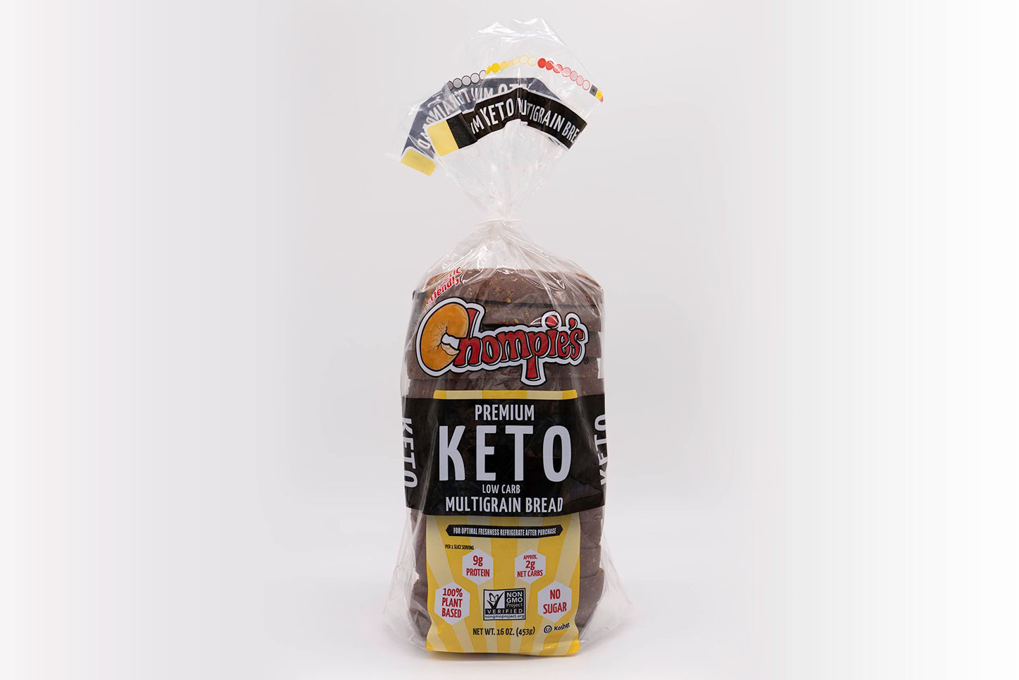 Chompie s Low-Carb Multigrain Bread 2g Net Carbs per slice - 1 lb loaf - (2-Loaf Pack)