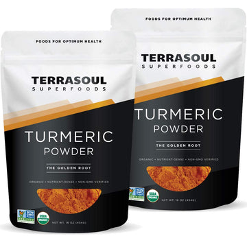 Terrasoul Superfoods Organic Turmeric Powder, Curcumin, 2 Lbs (2 Pack) - Lab Tested for Purity, Premium Quality