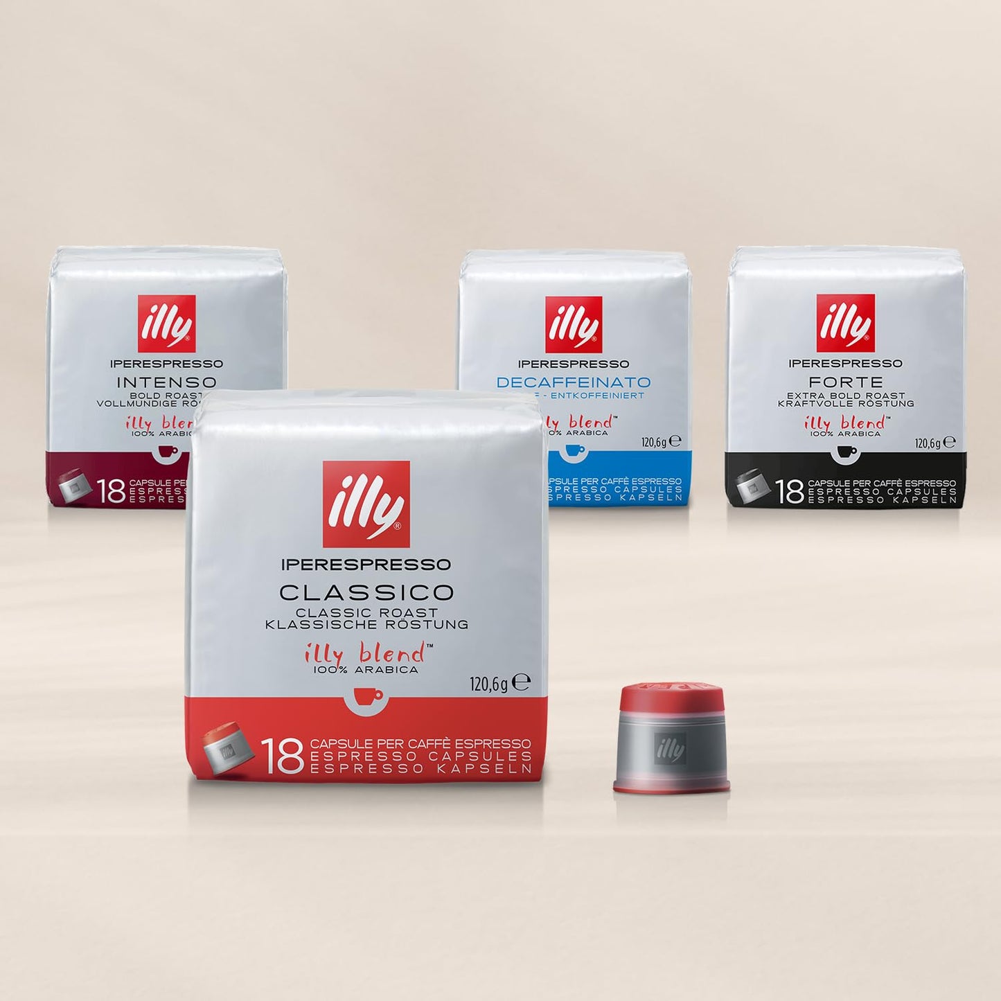 Illy Coffee, Intenso Iperespresso Capsule, Dark Roast Espresso Pods, Compatible With Illy Iperespresso Machines, 18 Count