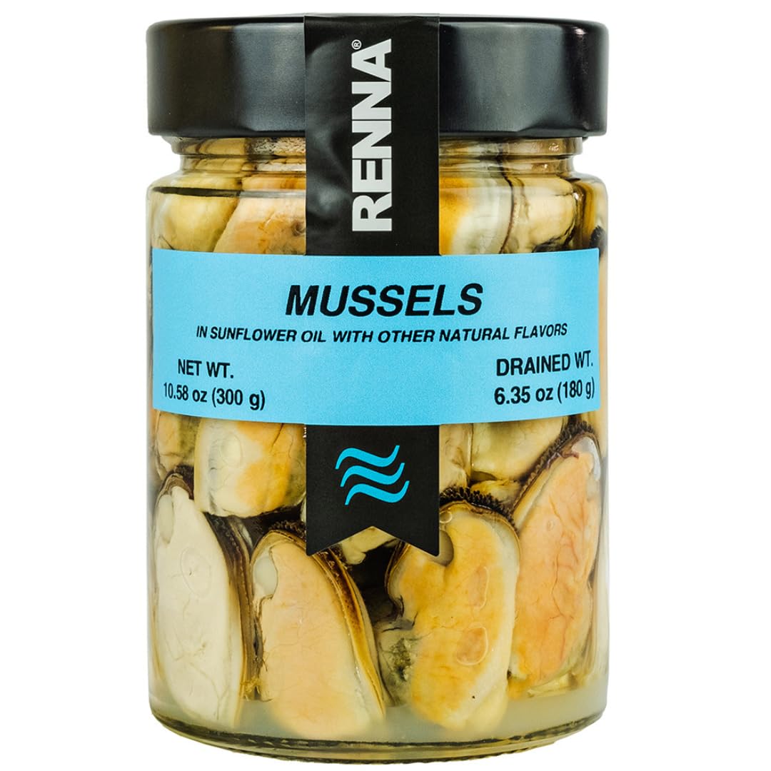 Renna Succulent Mussels in Sunflower Oil, 10.58 oz, Product of Italy