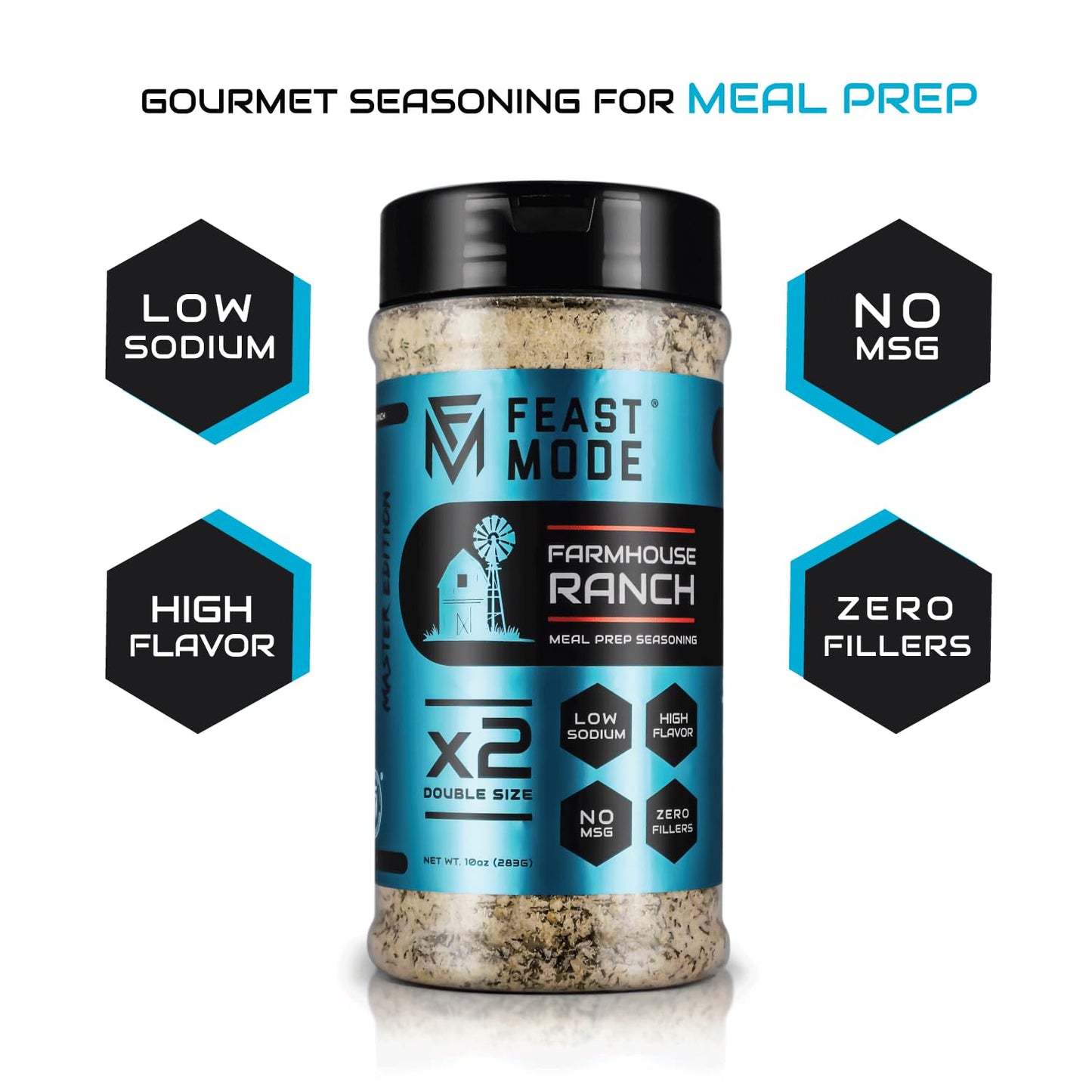Farmhouse Ranch Seasoning | Feast Mode Flavors 10Oz Master Edition | Low Sodium | Low Calorie | Zero Artificial Fillers Binders