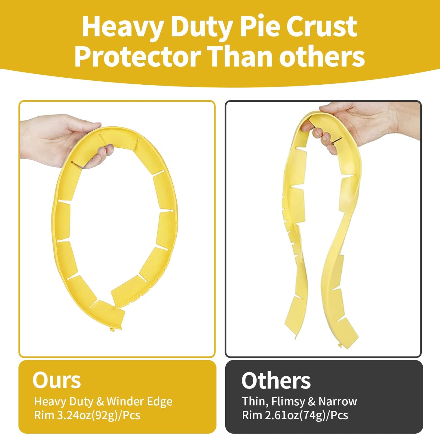 HOHUIGO Silicone Pie Crust Shield, Heavy Duty Pie Crust Protector for edge Cover for Pie 8-10.5 Inch Kitchen Gadget for Baking P
