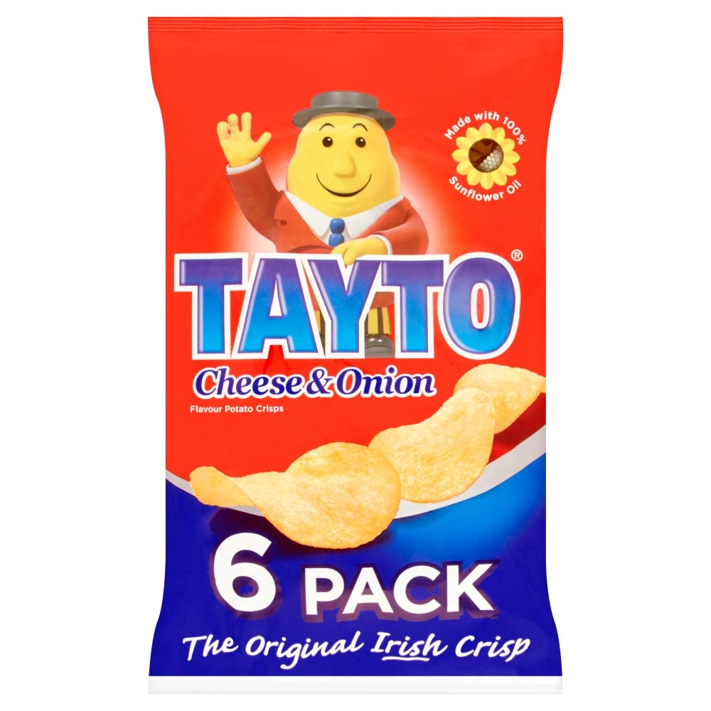 Tayto Cheese & Onion Chips 25G X 6 Pack By Tayto