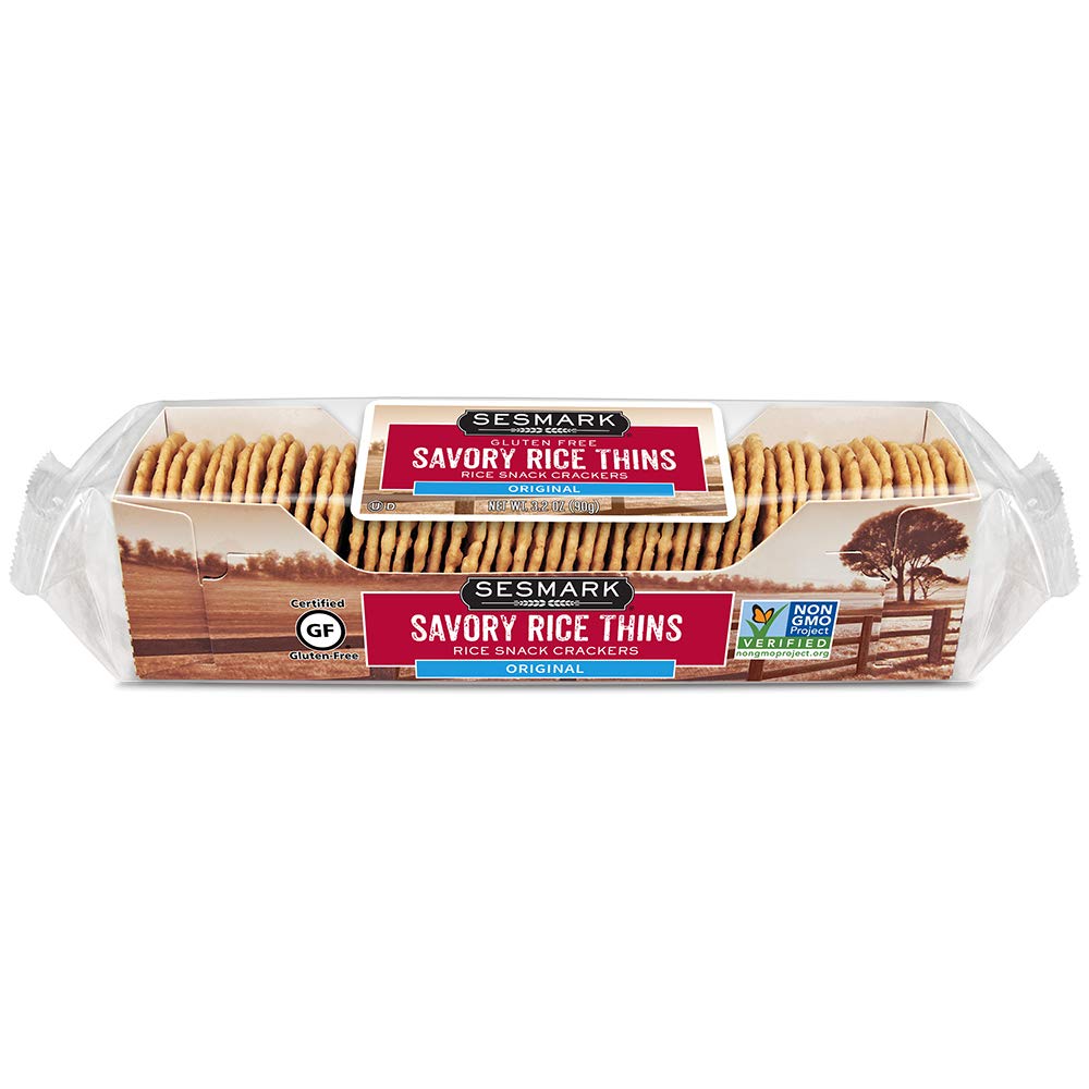 Sesmark Gluten Free Rice Thins Original - Non Gmo Project Verified - 3.2 Oz. (Pack Of 12)