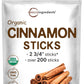 Micro Ingredients Organic Cinnamon Sticks Whole, 2lbs (200+ Sticks) | 2     Stick Size | Raw Cinnamon Spice Flavor & Aroma | Gre