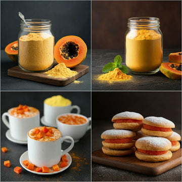 Indus Farms Superfoods Papaya Fruit Powder, Natural Papain Food Tenderizer, Use For Baking, Marinades, Sauces, Juices, Yogurts,