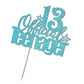 Qertesl 13th Birthday Cake Topper, Blue Cardboard Decoration for Boys and Girls, Cheers to 13 Years, Model Qertesl