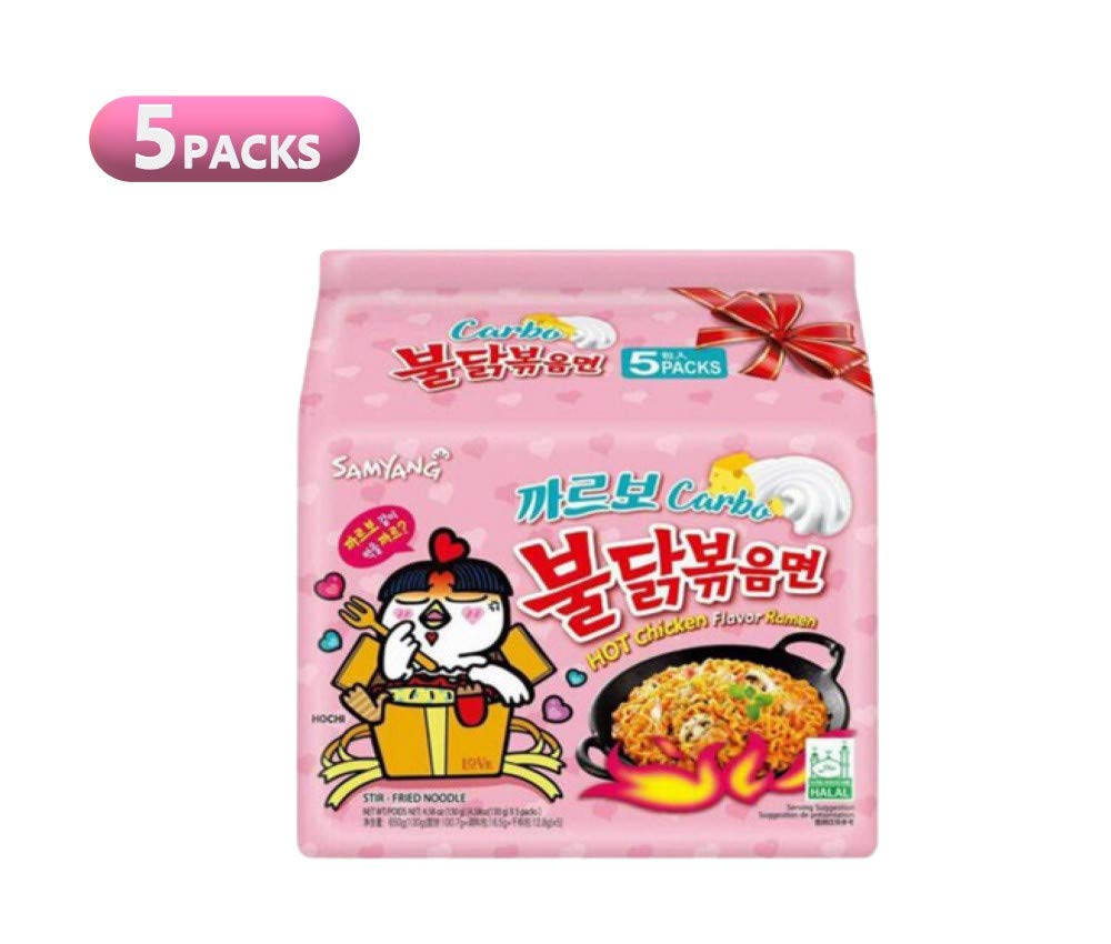 Fusion Select, Samyang Chicken Fried Noodles 10 Packs 5X Carbo 5X Cheese Hot, 1 Count