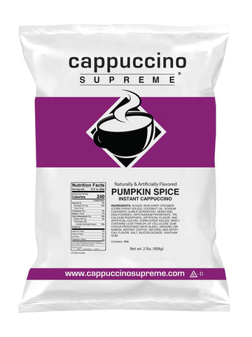 Cappuccino Supreme 2 Lb Bag Pumpkin Spice Instant Cappuccino Mix