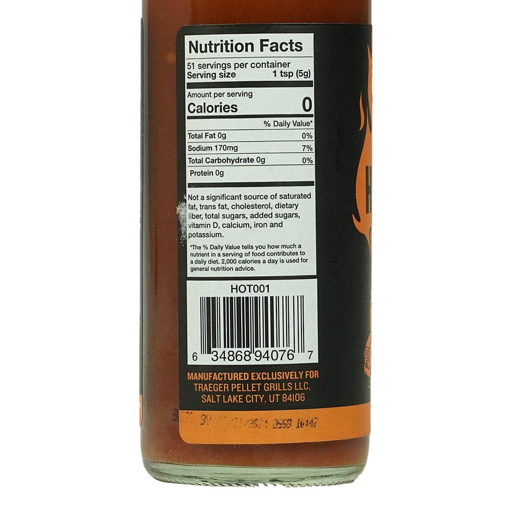 Traeger Original Hot Sauce, Model HOT001, 1 Count, Pack of 1