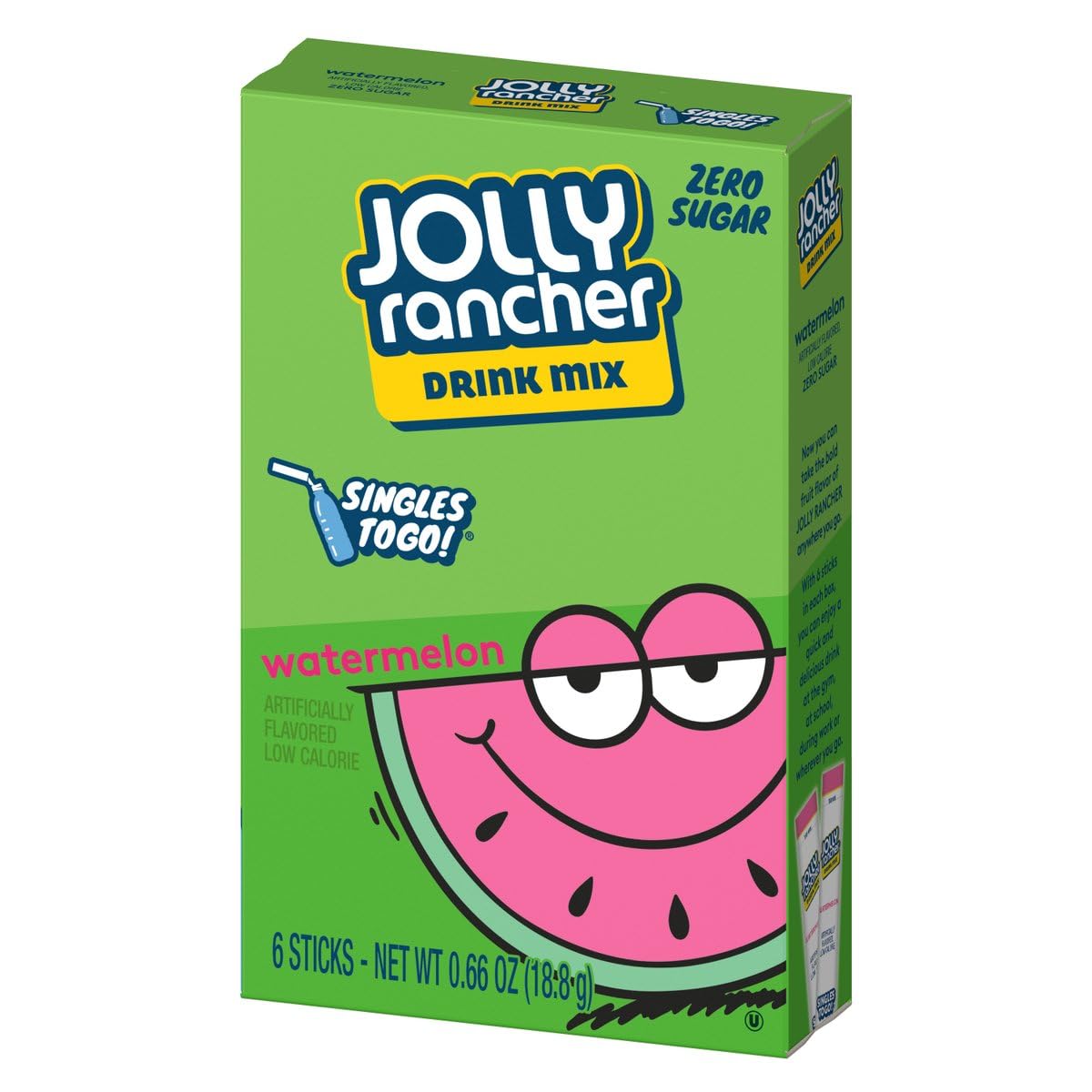 Jolly Rancher Singles to Go Drink Mix Variety 4 Pack - Green Apple, Watermelon, Blue Raspberry and Cherry