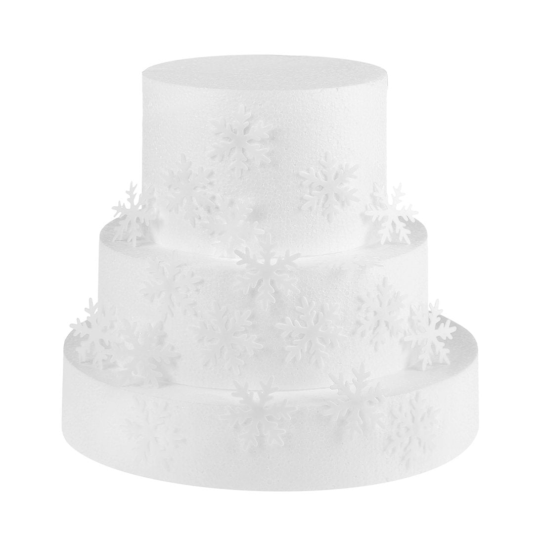 Georld 48Pcs White Edible Cupcake Snowflakes Cake Toppers Decoration For Winter Frozen Theme Party