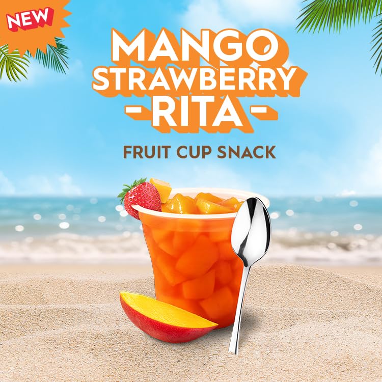 Del Monte Escapes Mango Strawberry - Rita  7 oz Cups  Pack of 6 (12 Cups)