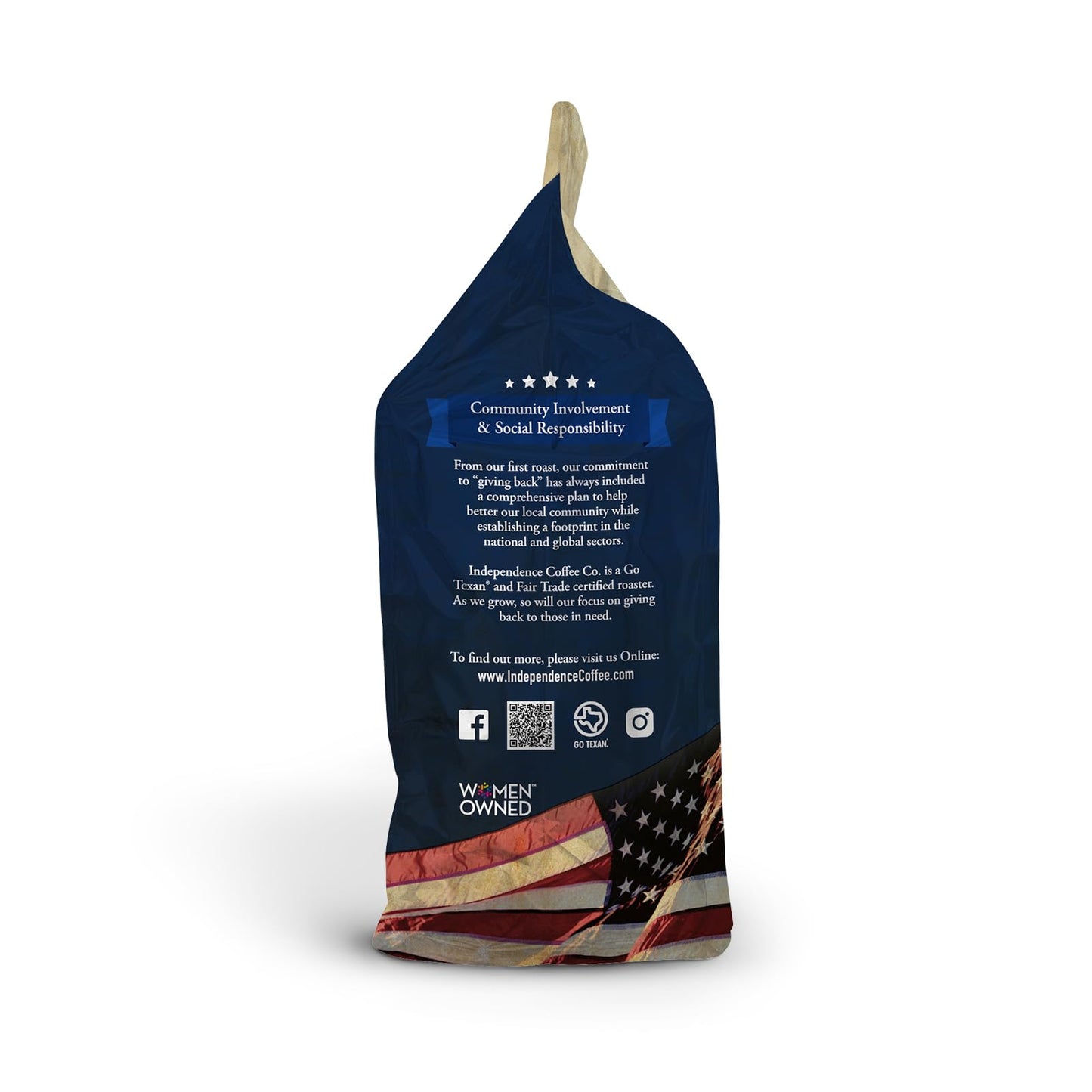INDEPENDENCE COFFEE CO. Breakfast Blend Medium/Dark Roast Whole Bean Coffee, 24 Ounce Bag