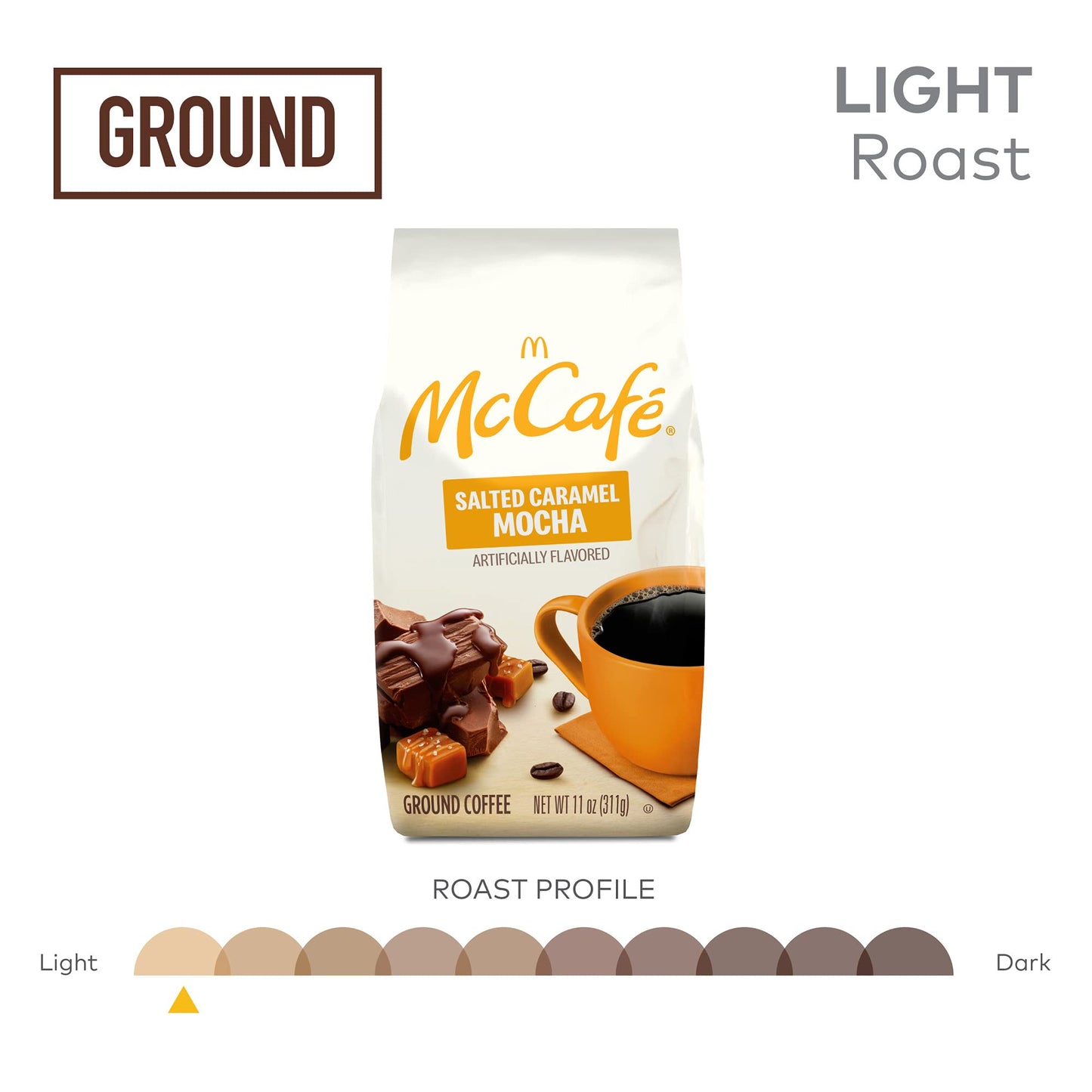 Mccafe Salted Caramel Mocha, Ground Coffee, Flavored, 11Oz. Bagged