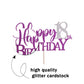 Purple Glitter Happy 18Th Birthday Cake Topper,Hello 18, Forever 18 Party Decoration