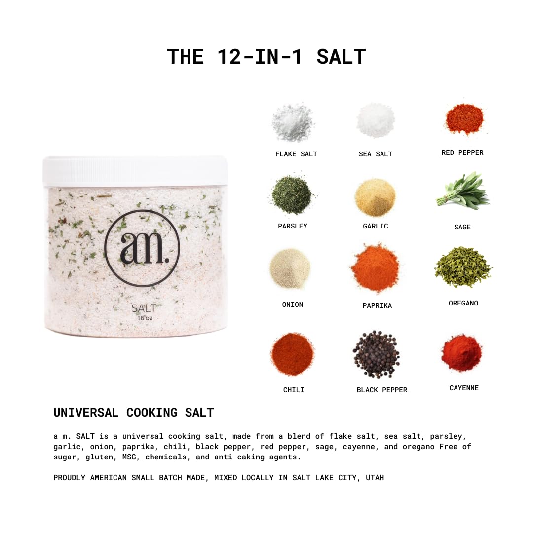 AM. Signature Salt | All-Natural Seasoned Salt Blend | 12oz