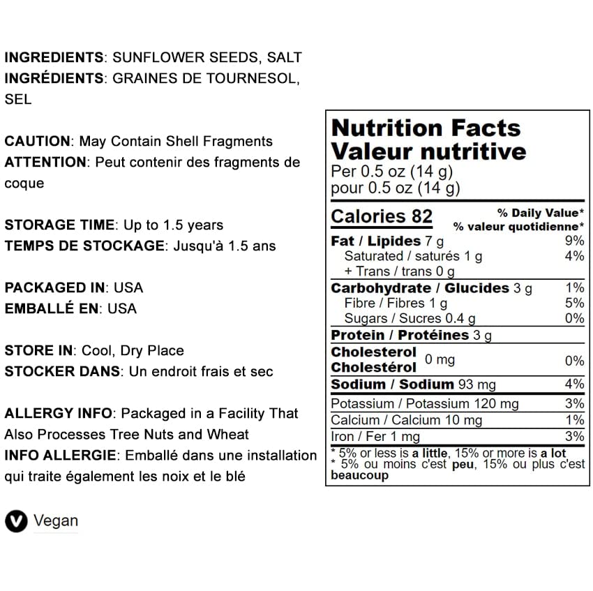 Food To Live - Dry Roasted Sunflower Seed Kernels With Himalayan Salt, 2 Pounds - Oven Roasted Lightly Salted, No Shell, Vegan,