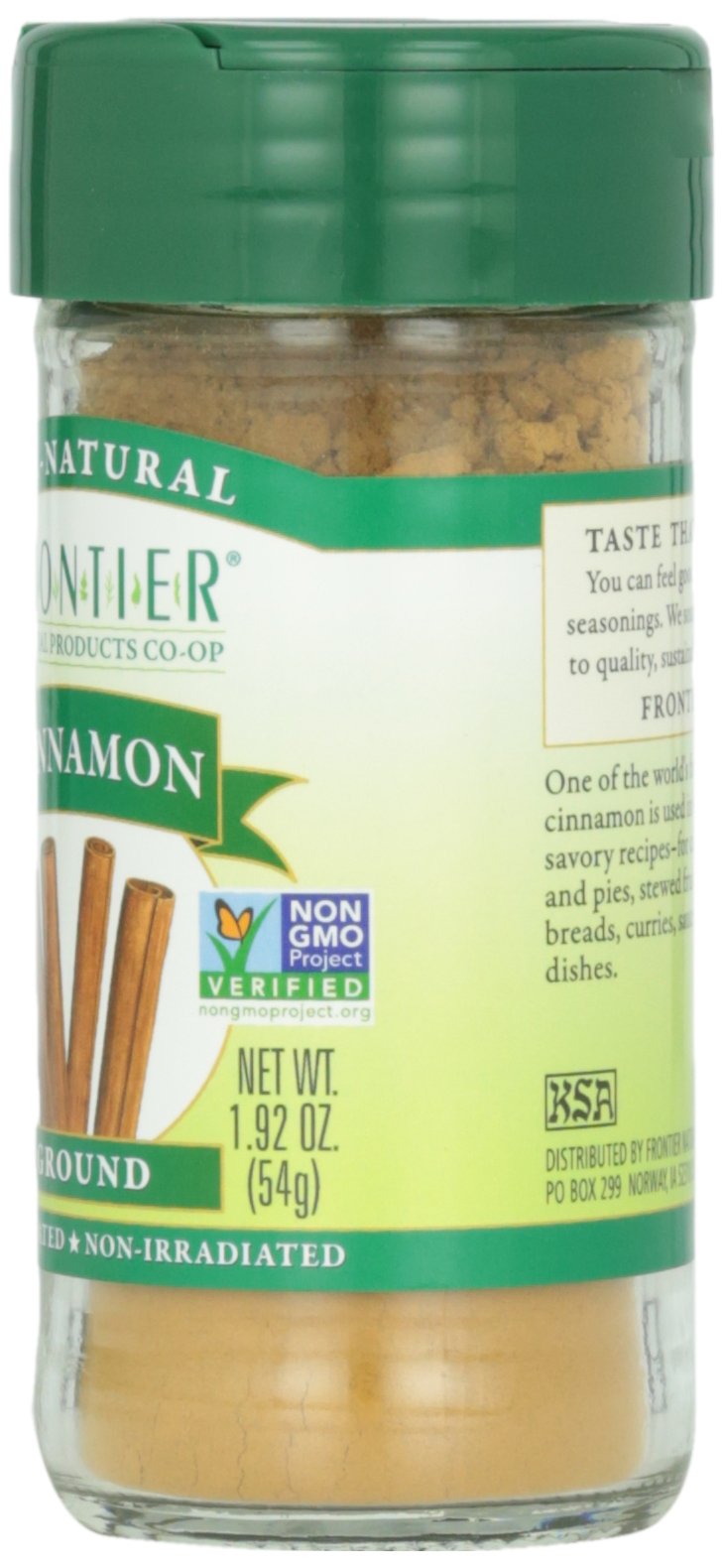 Frontier Co-Op Organic Ground Korintje Cinnamon, 1.92 Ounce Bottle, Gourmet Quality Cinnamon, Full Balanced Flavor, Kosher