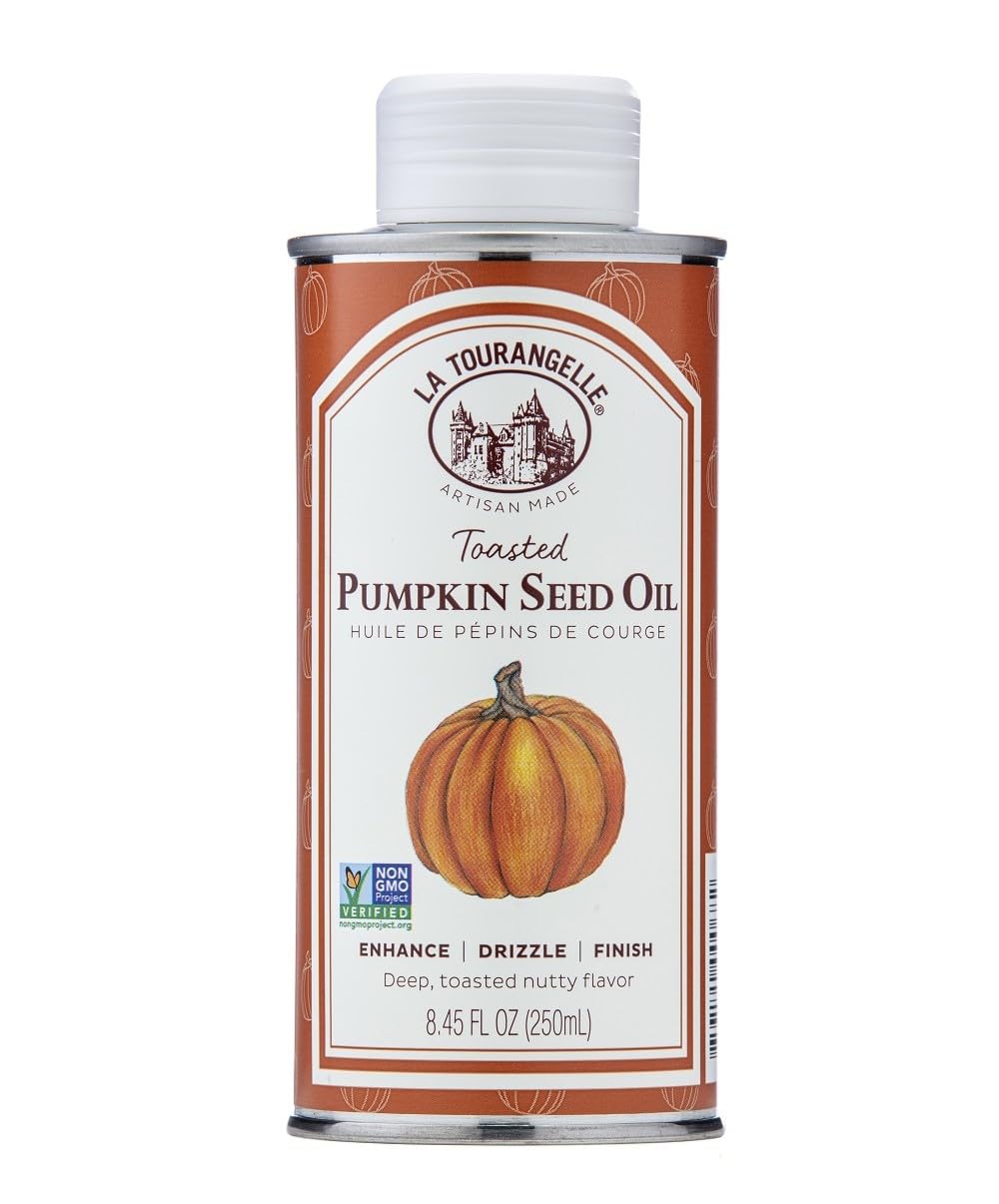 La Tourangelle, Toasted Pumpkin Seed Oil, Great for Cooking, Salad Dressings, Pastas, and Spreads - Health and Beauty Oil, 8.45 